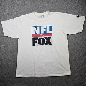 Vintage NFL On Fox T Shirt Mens XL White Sports Graphic Tee Football 90s